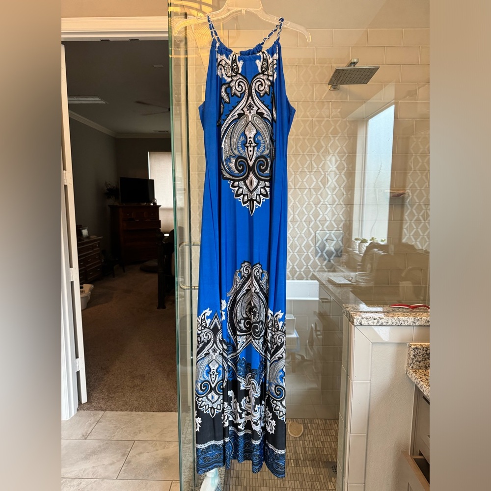 Column maxi dress with chain straps